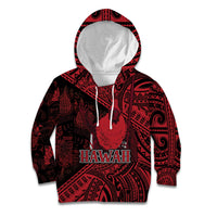 Hawaii King Kamehameha Kid Hoodie With Hawaiian Ipu Motifs Red Version