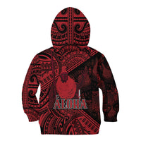 Hawaii King Kamehameha Kid Hoodie With Hawaiian Ipu Motifs Red Version