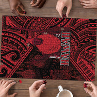 Hawaii King Kamehameha Puzzle With Hawaiian Ipu Motifs Red Version