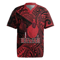 Hawaii King Kamehameha Rugby Jersey With Hawaiian Ipu Motifs Red Version