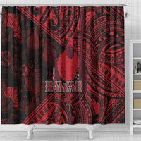 Hawaii King Kamehameha Shower Curtain With Hawaiian Ipu Motifs Red Version