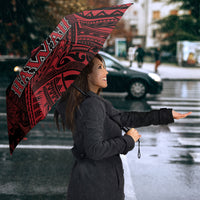Hawaii King Kamehameha Umbrella With Hawaiian Ipu Motifs Red Version