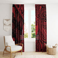 Hawaii King Kamehameha Window Curtain With Hawaiian Ipu Motifs Red Version
