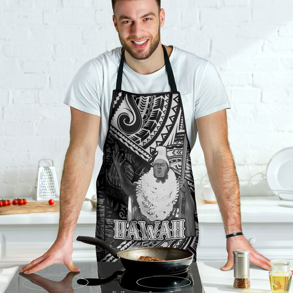 Hawaii King Kamehameha Apron With Hawaiian Ipu Motifs Black Version