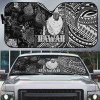 Hawaii King Kamehameha Auto Sun Shade With Hawaiian Ipu Motifs Black Version