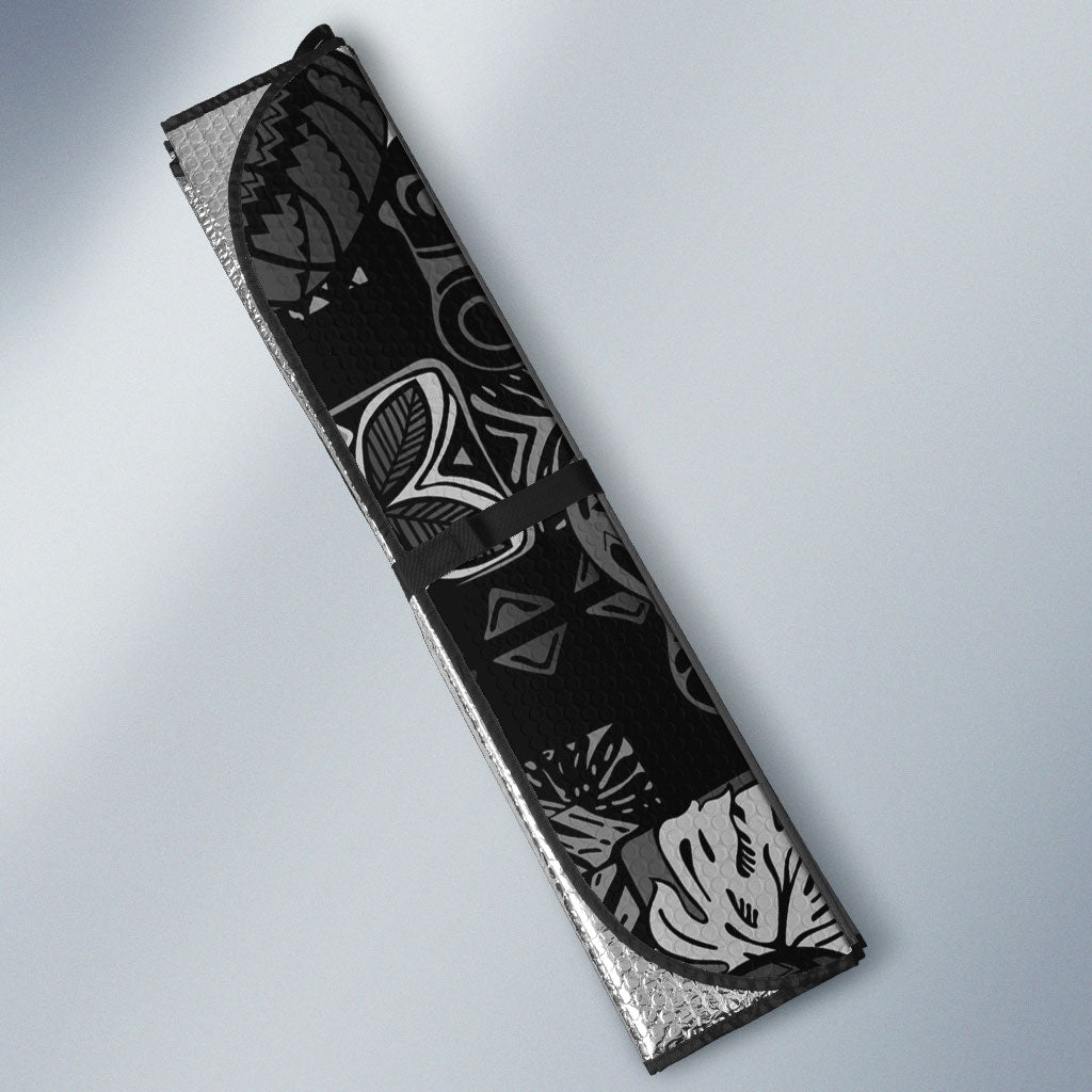 Hawaii King Kamehameha Auto Sun Shade With Hawaiian Ipu Motifs Black Version