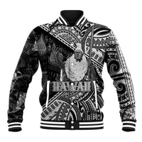 Hawaii King Kamehameha Baseball Jacket With Hawaiian Ipu Motifs Black Version