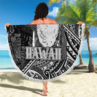 Hawaii King Kamehameha Beach Blanket With Hawaiian Ipu Motifs Black Version