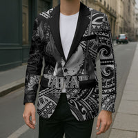 Hawaii King Kamehameha Blazer With Hawaiian Ipu Motifs Black Version