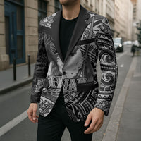 Hawaii King Kamehameha Blazer With Hawaiian Ipu Motifs Black Version