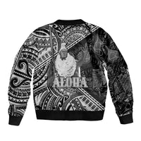 Hawaii King Kamehameha Bomber Jacket With Hawaiian Ipu Motifs Black Version
