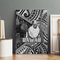 Hawaii King Kamehameha Canvas Wall Art With Hawaiian Ipu Motifs Black Version