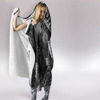 Hawaii King Kamehameha Hooded Blanket With Hawaiian Ipu Motifs Black Version