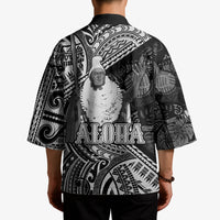 Hawaii King Kamehameha Kimono With Hawaiian Ipu Motifs Black Version