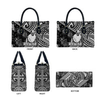Hawaii King Kamehameha Leather Bag With Hawaiian Ipu Motifs Black Version