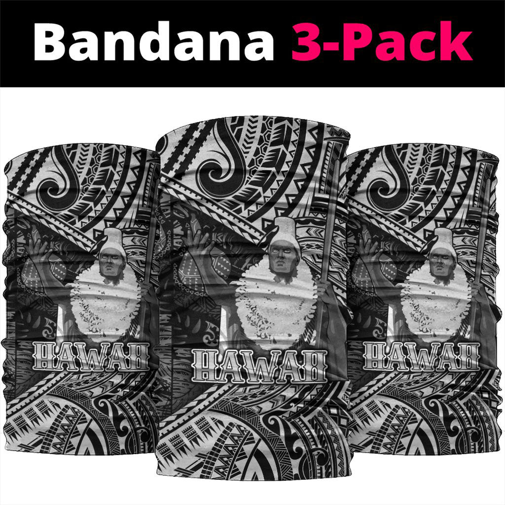 Hawaii King Kamehameha Neck Gaiter With Hawaiian Ipu Motifs Black Version