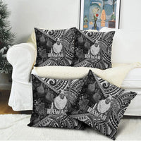 Hawaii King Kamehameha Pillow Cover With Hawaiian Ipu Motifs Black Version