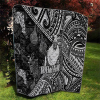 Hawaii King Kamehameha Quilt With Hawaiian Ipu Motifs Black Version