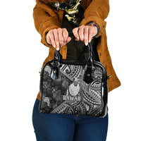 Hawaii King Kamehameha Shoulder Handbag With Hawaiian Ipu Motifs Black Version