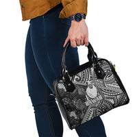 Hawaii King Kamehameha Shoulder Handbag With Hawaiian Ipu Motifs Black Version
