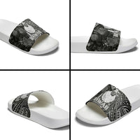 Hawaii King Kamehameha Slide Sandals With Hawaiian Ipu Motifs Black Version