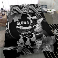 Hawaii Beautiful Hula Dancers Bedding Set With Ipu Keke And Pahu Drum