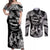 Hawaii Beautiful Hula Dancers Couples Matching Off Shoulder Maxi Dress and Long Sleeve Button Shirt With Ipu Keke And Pahu Drum