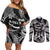 Hawaii Beautiful Hula Dancers Couples Matching Off Shoulder Short Dress and Long Sleeve Button Shirt With Ipu Keke And Pahu Drum