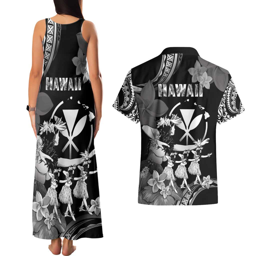 Hawaii Beautiful Hula Dancers Couples Matching Tank Maxi Dress and Hawaiian Shirt With Ipu Keke And Pahu Drum