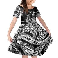 Hawaii Beautiful Hula Dancers Family Matching Summer Maxi Dress and Hawaiian Shirt With Ipu Keke And Pahu Drum LT05 Daughter's Dress Black - Polynesian Pride
