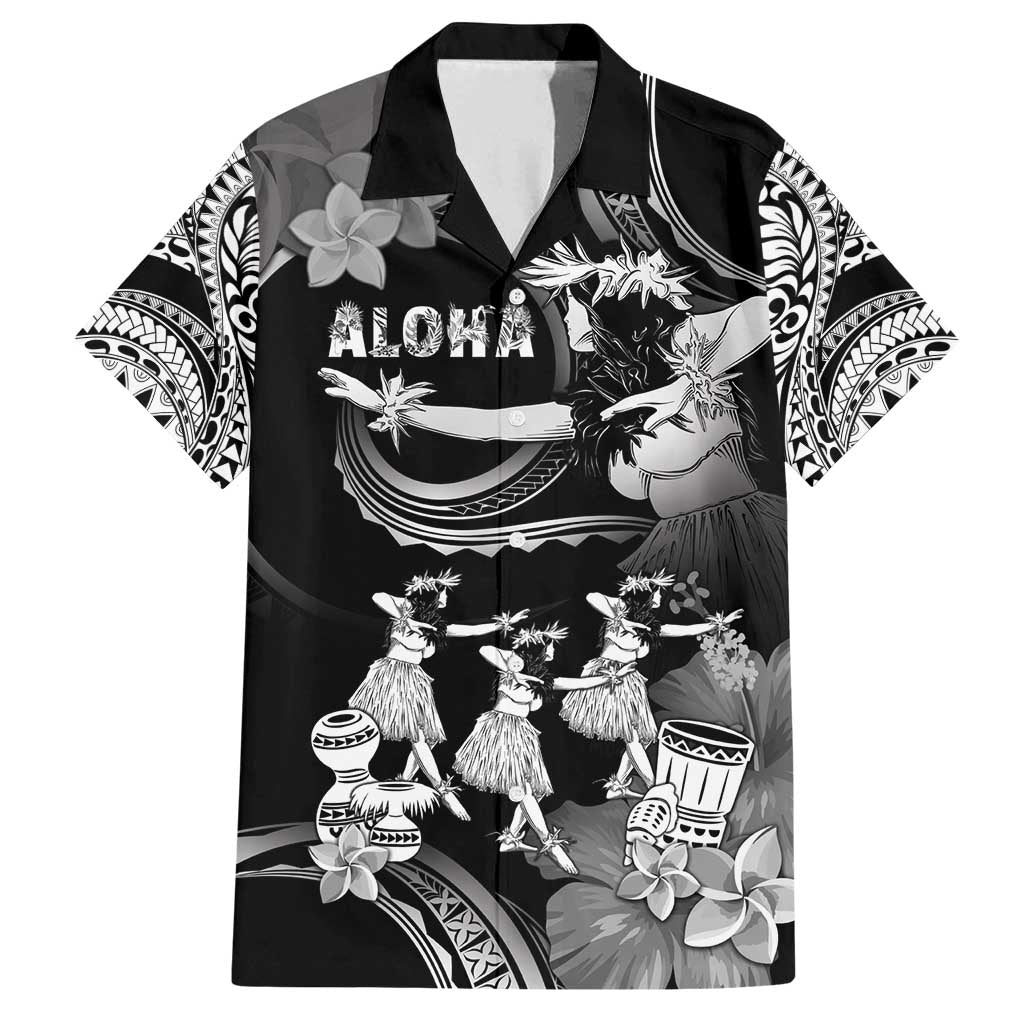 Hawaii Beautiful Hula Dancers Family Matching Summer Maxi Dress and Hawaiian Shirt With Ipu Keke And Pahu Drum LT05 Dad's Shirt - Short Sleeve Black - Polynesian Pride