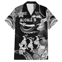 Hawaii Beautiful Hula Dancers Family Matching Summer Maxi Dress and Hawaiian Shirt With Ipu Keke And Pahu Drum LT05 Dad's Shirt - Short Sleeve Black - Polynesian Pride