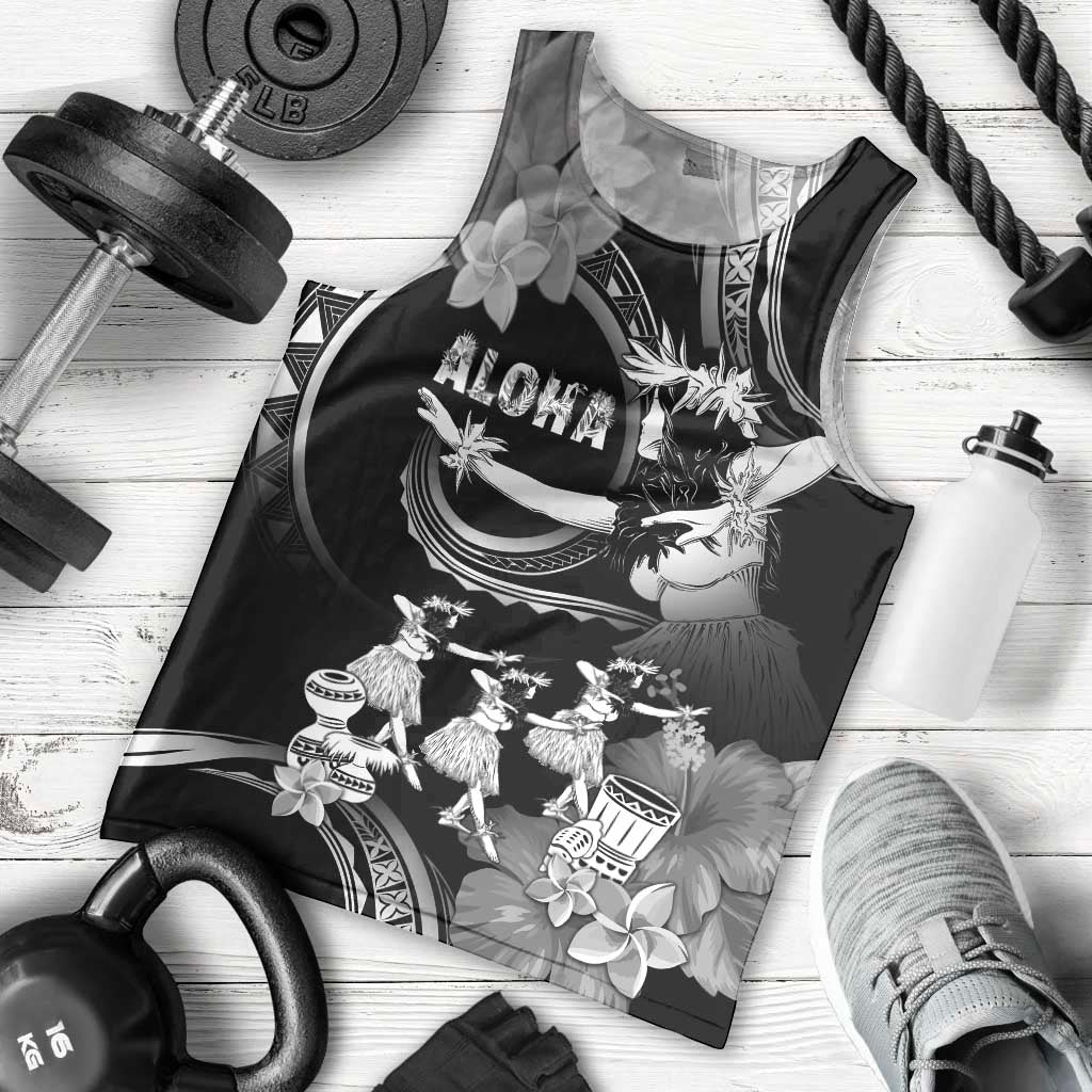 Hawaii Beautiful Hula Dancers Men Tank Top With Ipu Keke And Pahu Drum