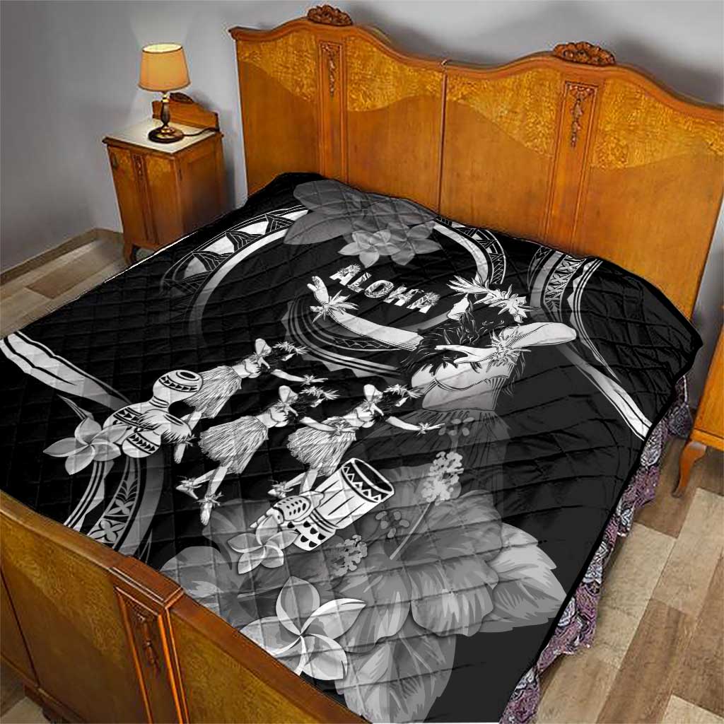 Hawaii Beautiful Hula Dancers Quilt With Ipu Keke And Pahu Drum