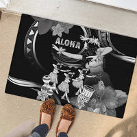 Hawaii Beautiful Hula Dancers Rubber Doormat With Ipu Keke And Pahu Drum