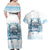 Hawaii Sugar Plantation Couples Matching Off Shoulder Maxi Dress and Hawaiian Shirt With Hawaiian Tapa Pattern