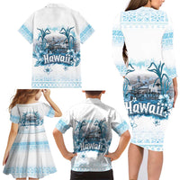 Hawaii Sugar Plantation Family Matching Long Sleeve Bodycon Dress and Hawaiian Shirt With Hawaiian Tapa Pattern LT05 - Polynesian Pride