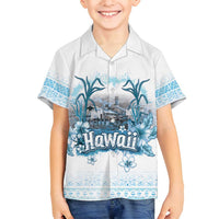 Hawaii Sugar Plantation Family Matching Long Sleeve Bodycon Dress and Hawaiian Shirt With Hawaiian Tapa Pattern LT05 Son's Shirt White - Polynesian Pride