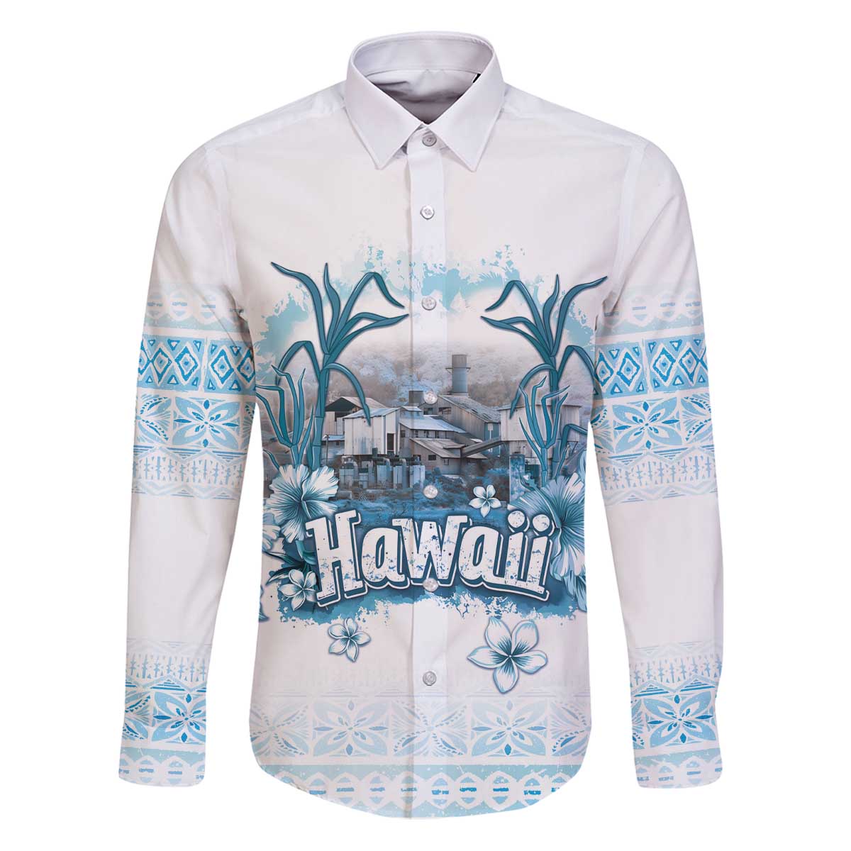 Hawaii Sugar Plantation Family Matching Puletasi and Hawaiian Shirt With Hawaiian Tapa Pattern