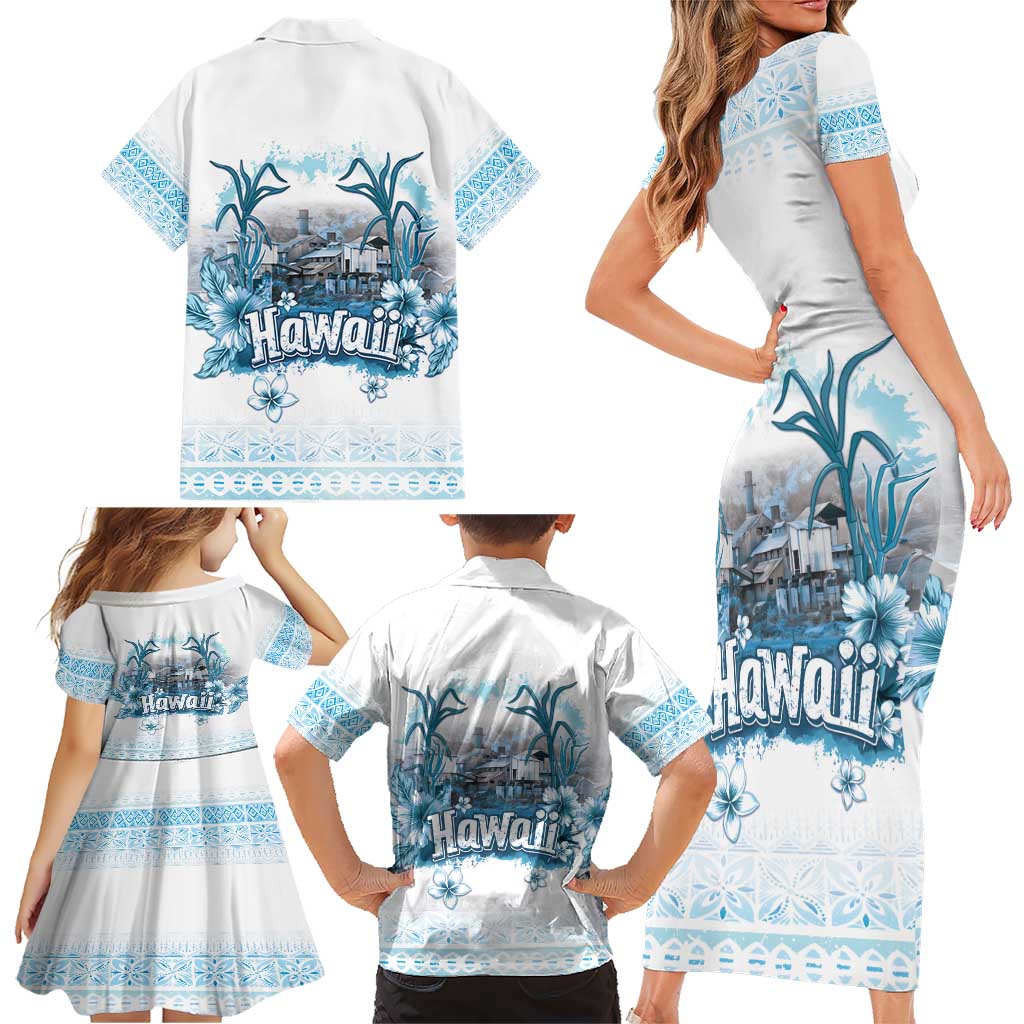 Hawaii Sugar Plantation Family Matching Short Sleeve Bodycon Dress and Hawaiian Shirt With Hawaiian Tapa Pattern LT05 - Polynesian Pride