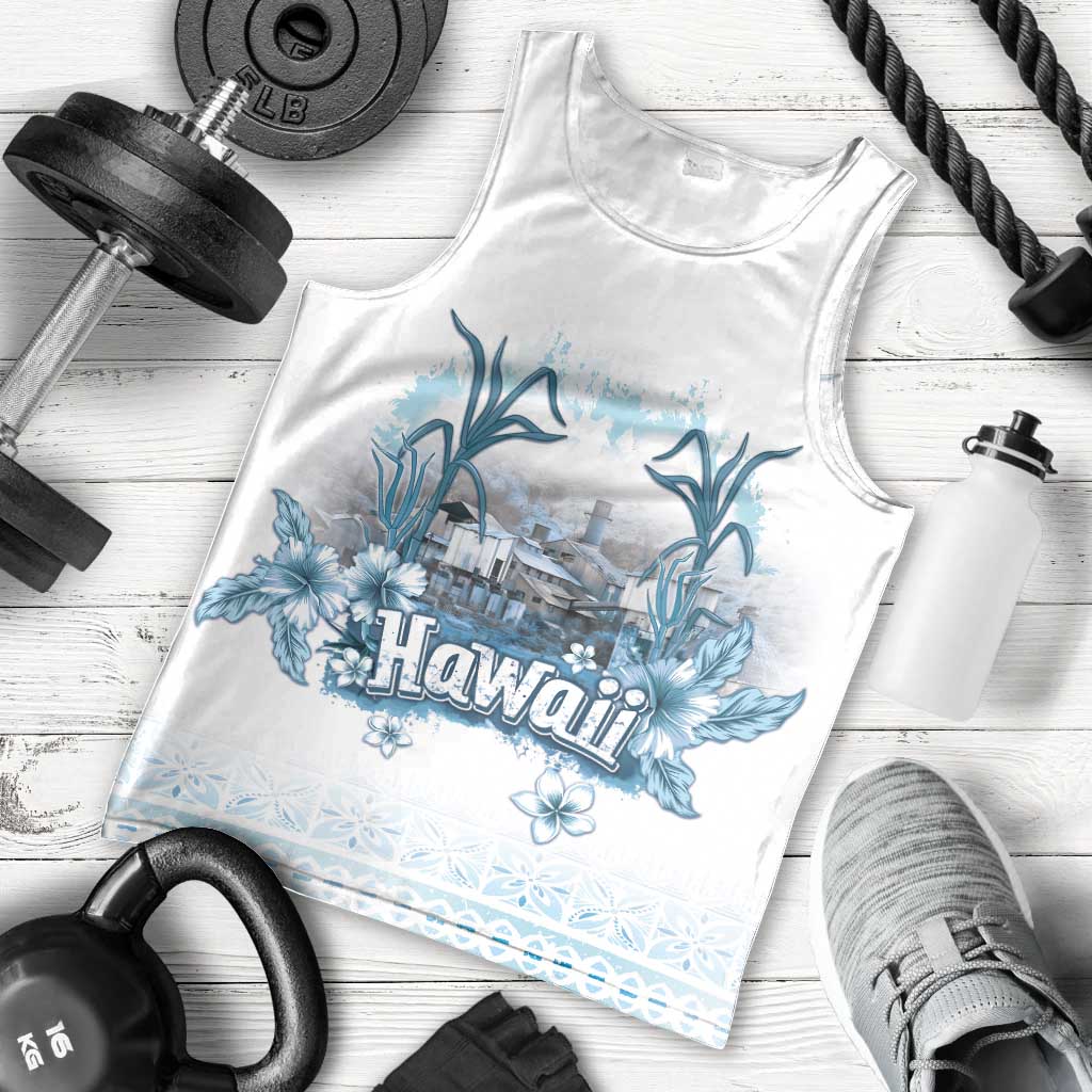 Hawaii Sugar Plantation Men Tank Top With Hawaiian Tapa Pattern