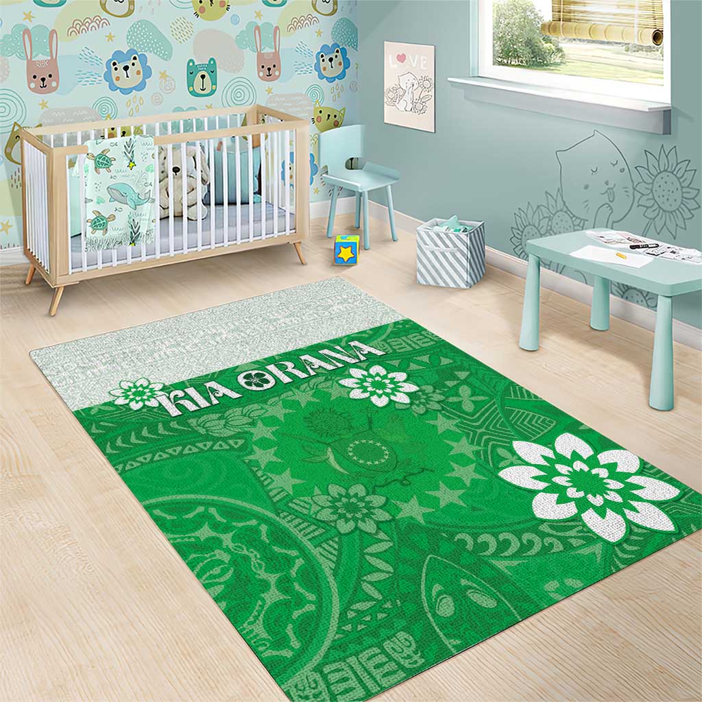 Cook Islands Maori Language Week Area Rug Pacific Tapa Pattern