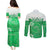 Cook Islands Maori Language Week Couples Matching Puletasi and Long Sleeve Button Shirt Pacific Tapa Pattern