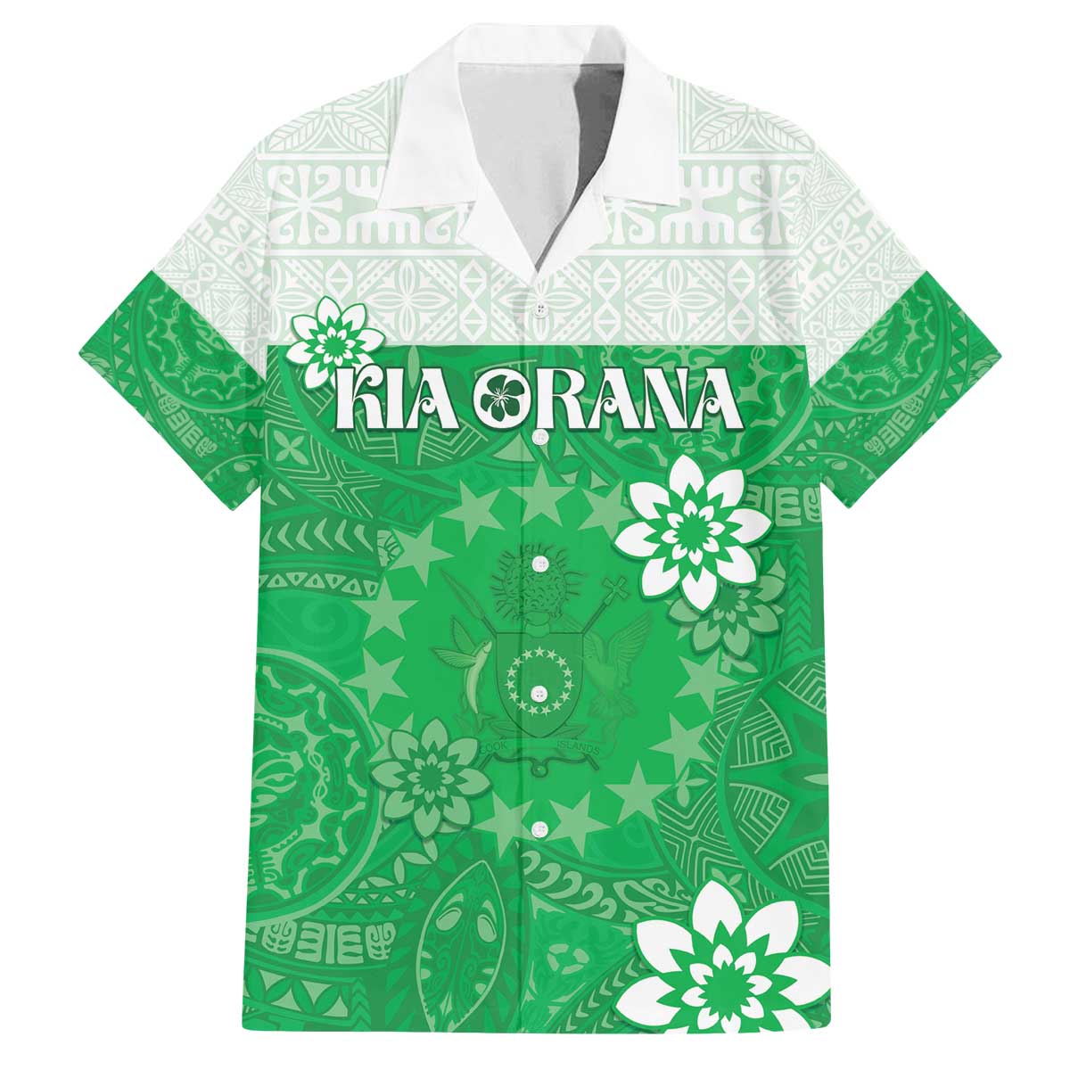 Cook Islands Maori Language Week Family Matching Off The Shoulder Long Sleeve Dress and Hawaiian Shirt Pacific Tapa Pattern