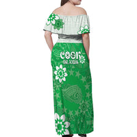 Cook Islands Maori Language Week Family Matching Off Shoulder Maxi Dress and Hawaiian Shirt Pacific Tapa Pattern