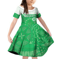 Cook Islands Maori Language Week Family Matching Off Shoulder Short Dress and Hawaiian Shirt Pacific Tapa Pattern