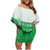 Cook Islands Maori Language Week Family Matching Off Shoulder Short Dress and Hawaiian Shirt Pacific Tapa Pattern