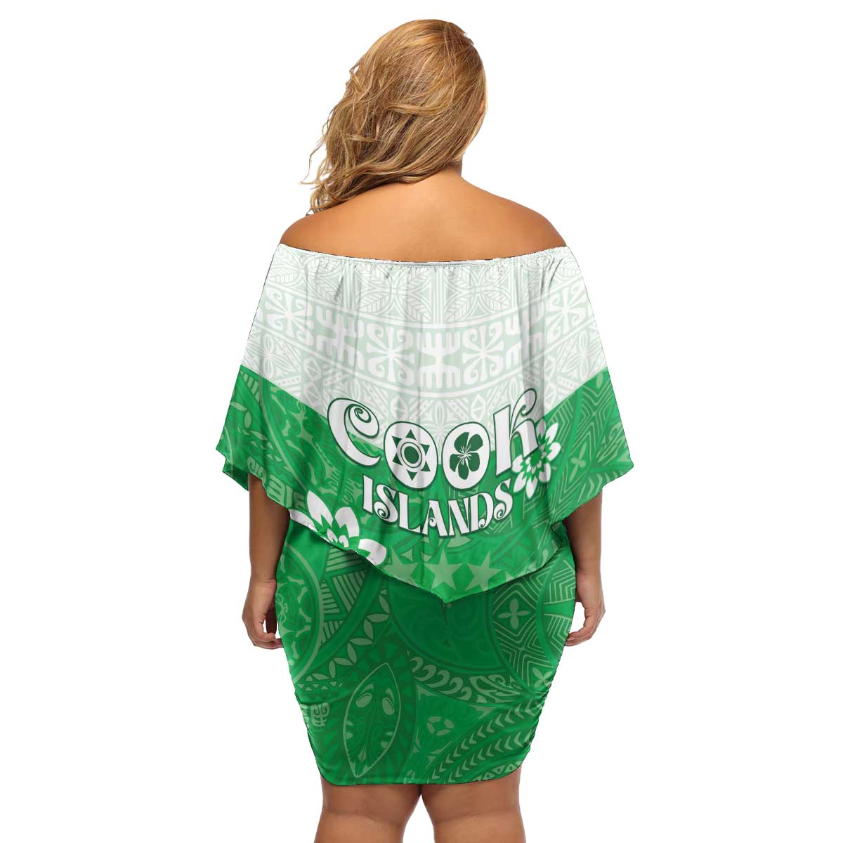 Cook Islands Maori Language Week Family Matching Off Shoulder Short Dress and Hawaiian Shirt Pacific Tapa Pattern