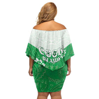 Cook Islands Maori Language Week Family Matching Off Shoulder Short Dress and Hawaiian Shirt Pacific Tapa Pattern