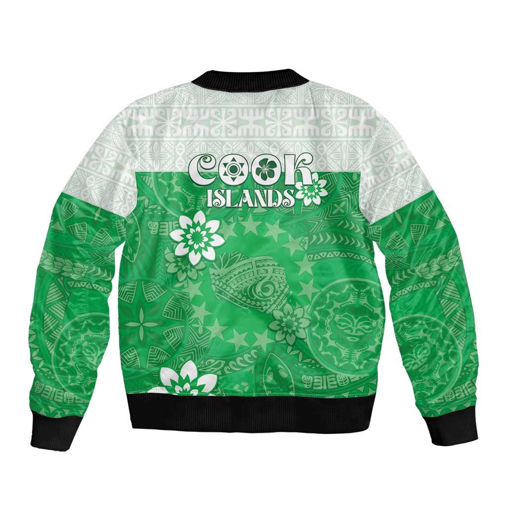 Cook Islands Maori Language Week Sleeve Zip Bomber Jacket Pacific Tapa Pattern
